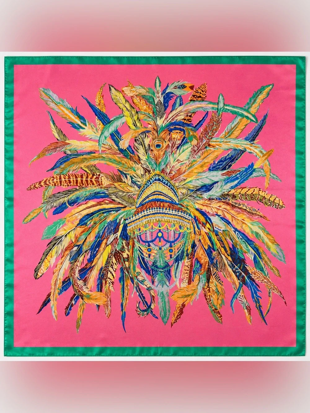 Colorful feather scarf